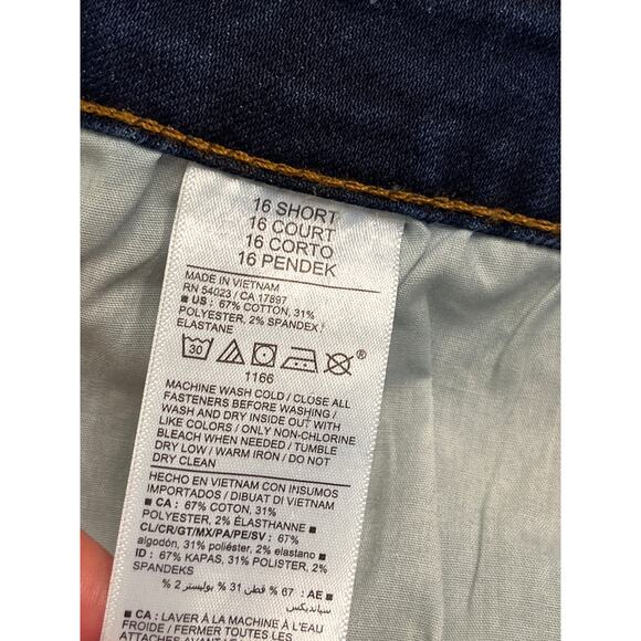 Old Navy mid-rise kicker boot-cut dark blue jeans, size 16 short - Picture 11 of 14